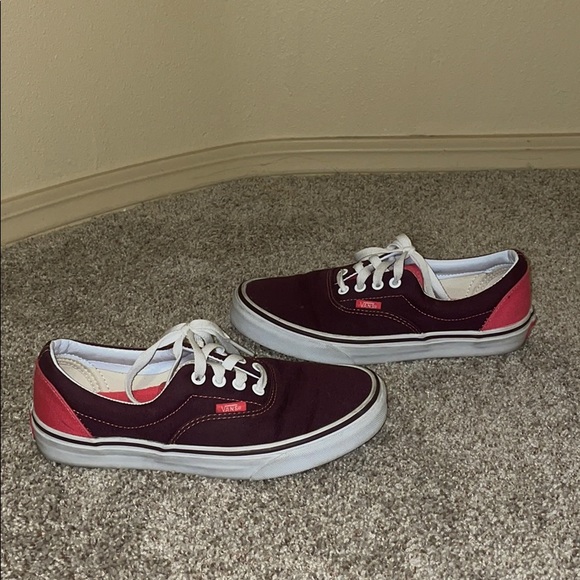 Vans Shoes - Vans Skate Authentic, Maroon with pink details!